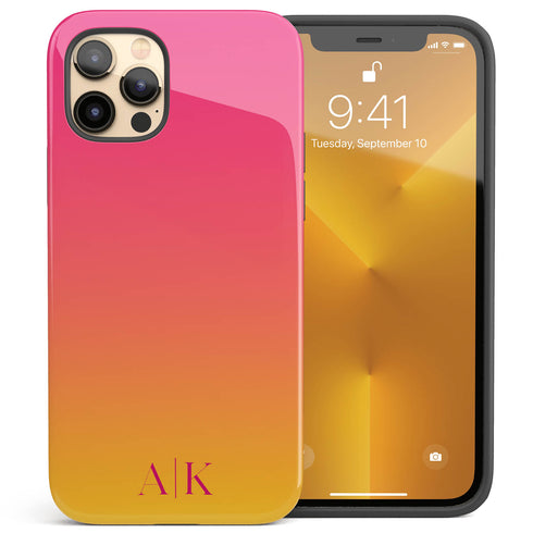 Ombre Gradient Personalized Initials iPhone Case